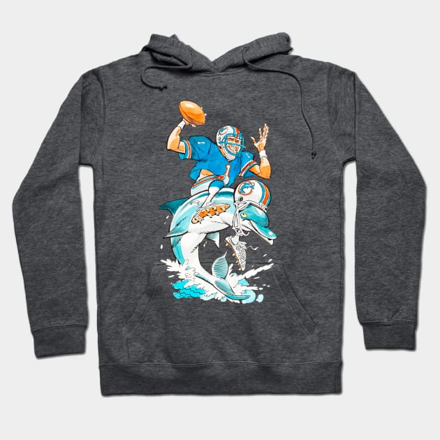 Miami Dolphins Vintage fan art Hoodie by Dystopianpalace